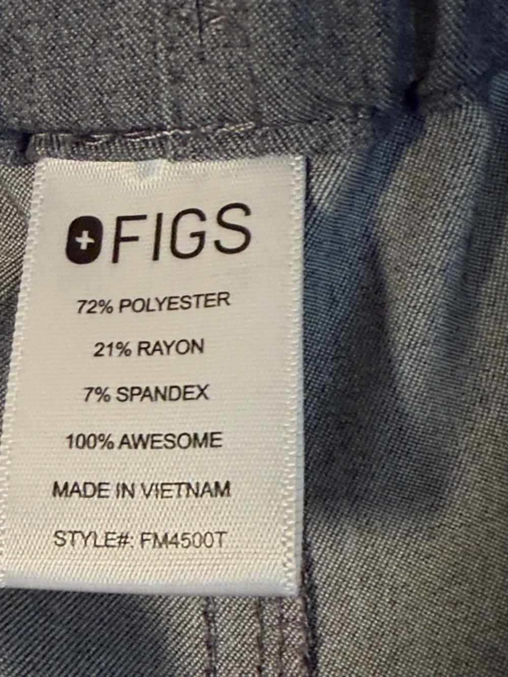 FIGS Pisco Basic Men’s Graphite Grey Scrub Pants Size Large Tall